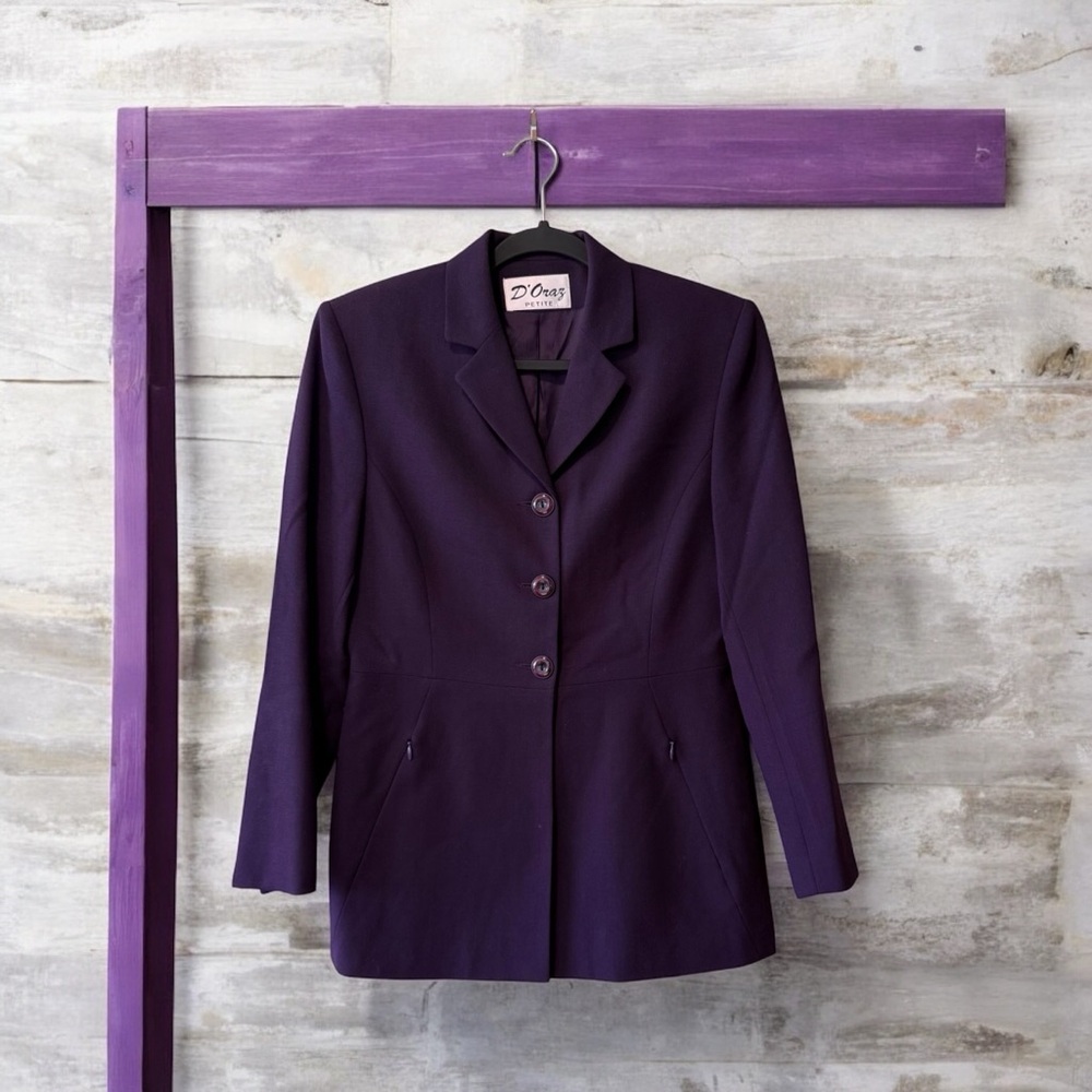 D’Oraz Petite Vintage Purple Blazer